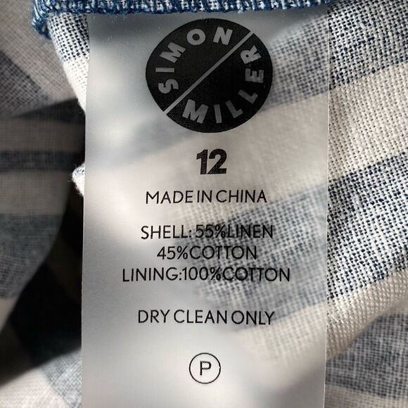 Simon Miller Ren One Shoulder Linen Blend Wrap Mini Dress NWT Size 12/Large - Picture 5 of 6